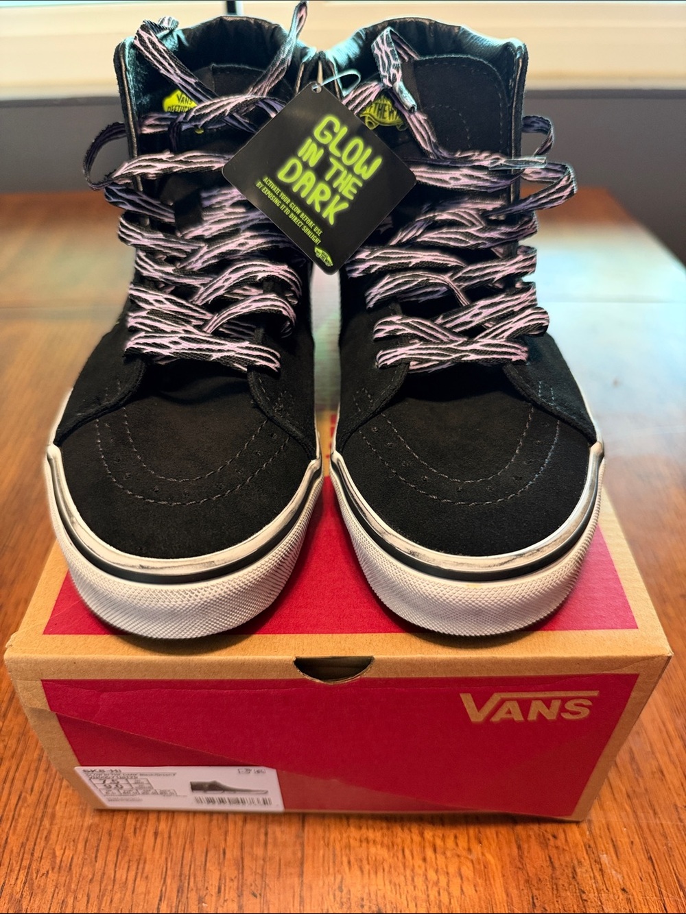 Vans Halloween Black High-Top Sneakers with Reaper Logo Glow in the dark